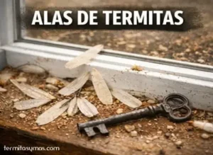 Alas de termitas que dejan cuando estan buscando otros lugares
