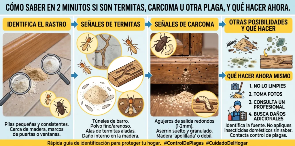 Cómo saber en 2 minutos si son termitas, carcoma u otra plaga